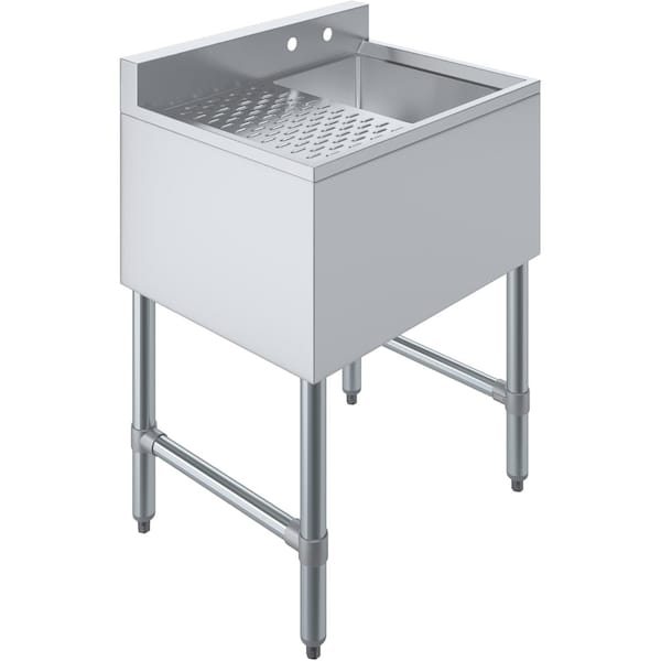 Amgood 1 bowl, Freestanding, 304 Stainless Steel, 24 in. W x 19 in. L x 33 in. H AMG SINK BAR S1C-101410-L-NF-Z - main