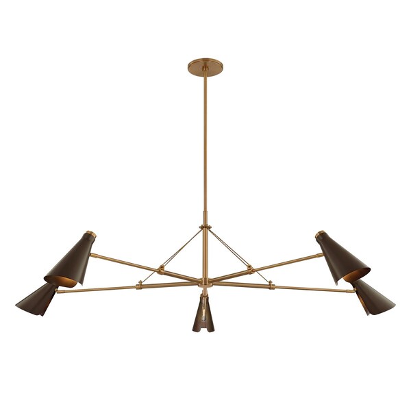 Troy Lighting Andersen 5 Light Chandelier, Patina Brass and Bronze, 69.25 In x 21 In F4369-PBR/BRZ - main
