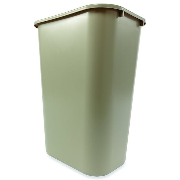 Rubbermaid 2957 Waste Basket, 41.25 qt Capacity, Plastic, Beige, 19-7/8 in H FG295700BEIG - main
