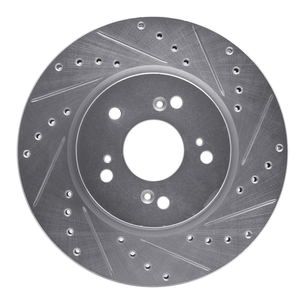 Dynamic Friction Co DFC Brake Rotor - Drilled and Slotted - Silver 631-59055R - main