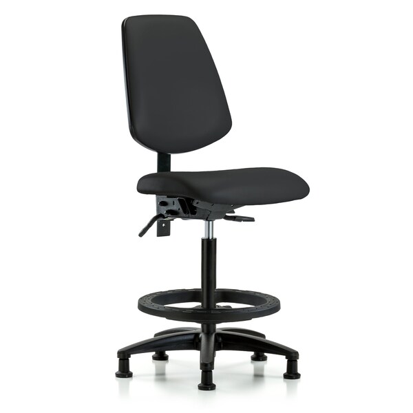 Blue Ridge Ergonomics High Bench Chair No Arms, 26" to 35" Height, Vinyl, Black BR-VHBCH-MB-RG-T1-A0-BF-RG-8540 - main