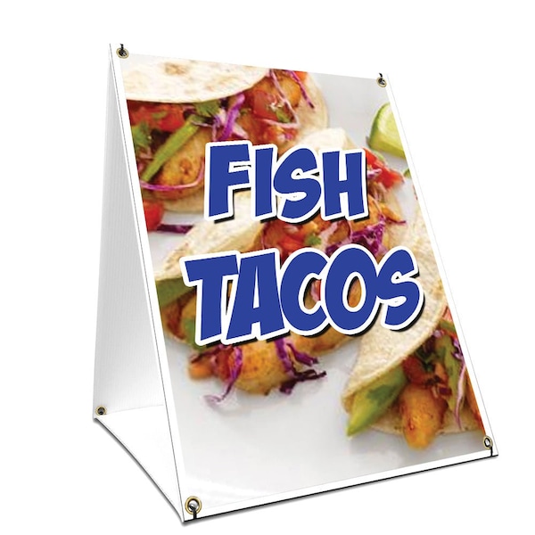 Signmission Fish Tacos, 24 Inch x 18 Inch A-frame Yard Sign, Plastic Sign SBC-1824-Fish Tacos - main