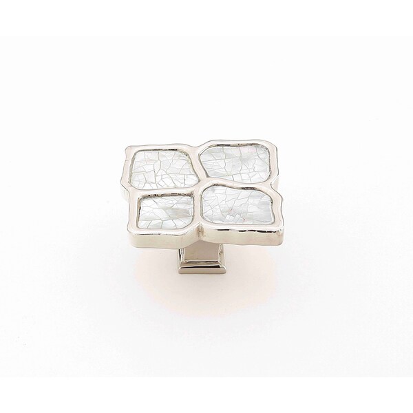 Schaub 1-1/2in x 1-1/4in Mother of Pearl Cabinet Knob Polished Nickel Finish 664-MOP-PN - main