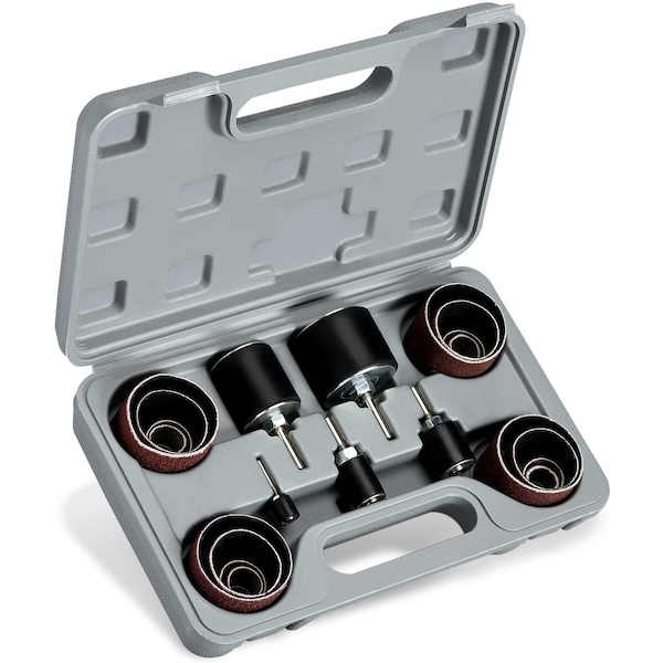 Hiltex Drum Sander Kit, 26 Pc Set, 1/8 & 1/4'' Drive Spindle Sander for Woodworking, 1'' Drum Sander Paper 10342 - main