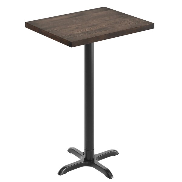 Flash Furniture Bennett 24 in x 30 in Solid Wood Indoor Tabletop in Dark Brown with 22 in x 22 in Bar Height GSF-REC2430-DKBRN-T2222B-GG - main