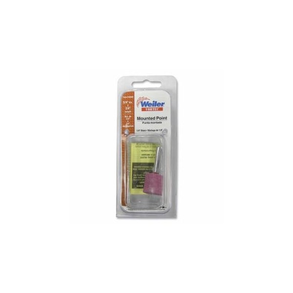 Weiler Vortec Mounted Point, 3/4 in dia, 1/4 in Arbor, 47000 RPM, Cylinder, Aluminum Oxide, 5PK 804-36806 - main