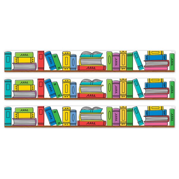 Creative Teaching Press Core Decor Doodle Bookshelf EZ Border, 48 Feet Per Pack, 3PK 10934 - main