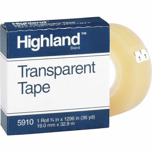 3M Transparent Tape, 0.75" x 1296", 1" Core, PK12 5910341296 - main