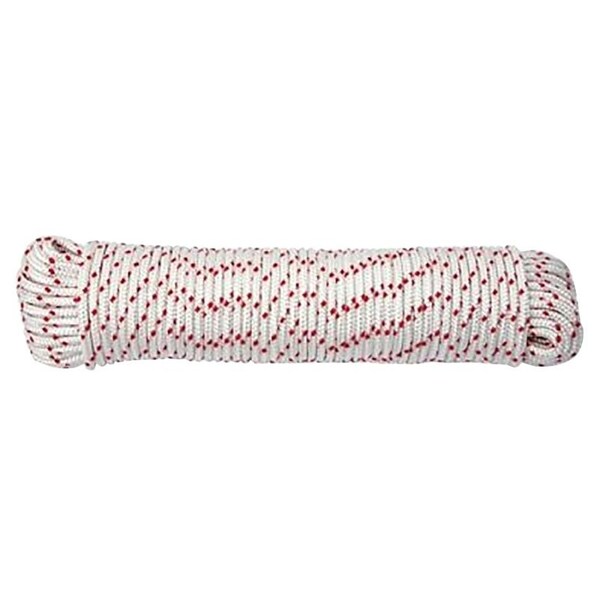 Baron Rope, 5/16 in Dia, 50 ft L, 180 lb Working Load, Polyester, Red/White 52012 - main