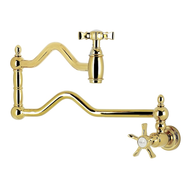 Kingston Brass Wall Mount Pot Filler Faucet, Polished Brass KS2102NX - main