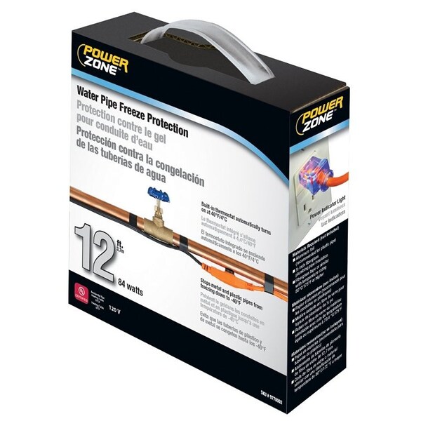 Powerzone Heat Tape Pipe 12Ft 84W Thermo ORPHC84W12 - main