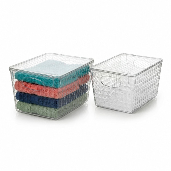 Azar Displays Diamond Tote with Lid, Large, 2PK 556913-2PK - main