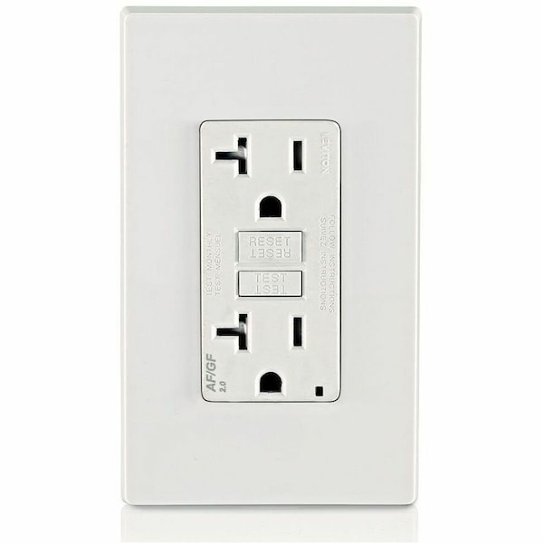 Leviton ELECTRICAL RECEPTACLES WH 2-FUNCTION AFCI ST GFCI REC 20A-125V AGTR2-W - main