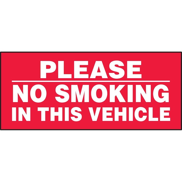Accuform PLEASE SAFETY LABEL NO SMOKING IN LVHR552XVE - main