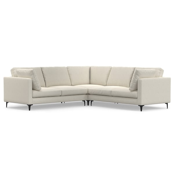 Homeroots 102" Cream Fabric Sofa With Black Legs 641046 - main