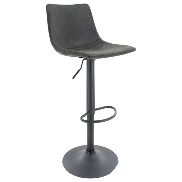 Leisuremod Tilbury Modern Adjustable Bar Stool with Footrest and 360-Degree Swivel, Charcoal Black TS29BL - main