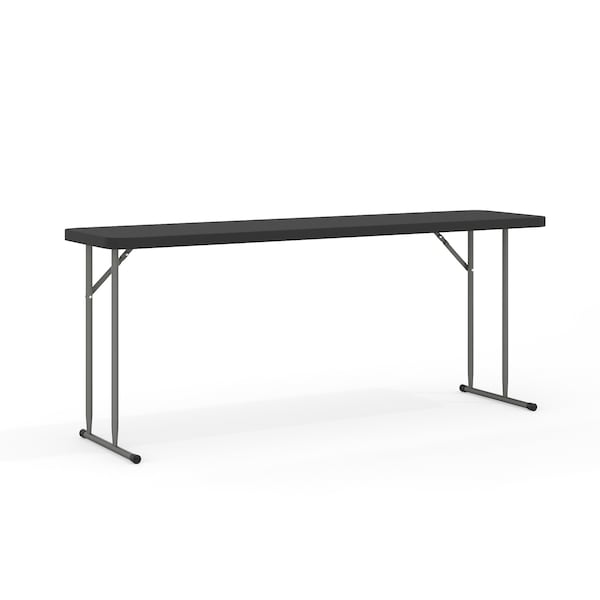 Flash Furniture 18 W, 70.8 L, 29 H, Metal, Plastic, Plastic: Polyethylene Top, Black RB-1872-BK-GG - main