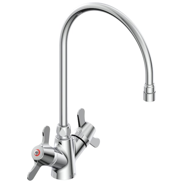Delta Commercial 25C3 Two Handle Single Shank Mixing Faucet In Chrome 25C3947-R7 - main