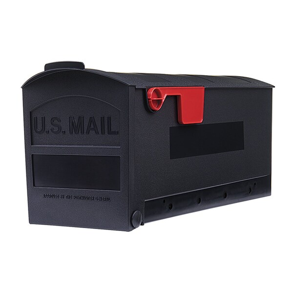 Architectural Mailboxes Patriot Medium Plastic Post-Mount Mailbox, Black GMB505BAM - main