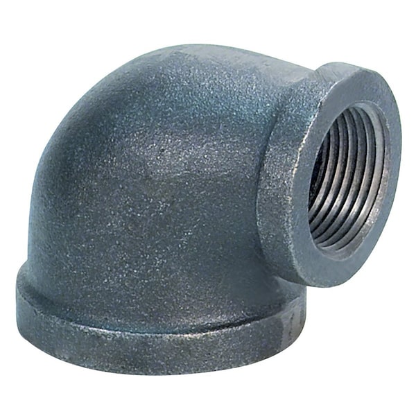 Usa Industrials Pipe Fittings - Black-Coated Malleable Iron - Class 150 - Reducing Elbow - 2in x 1/2in NPT Female ZUSA-PF-20350 - main