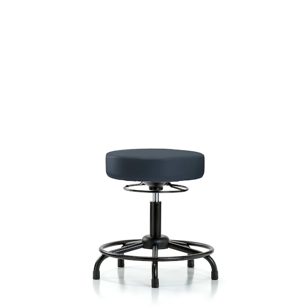 Blue Ridge Ergonomics Desk Stool, Vinyl, RT, Glides, Nav BR-VDHSO-RT-RG-8582 - main