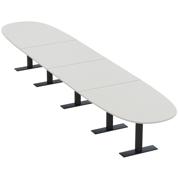 Skutchi Designs 18ft Conference Table With Power Unit | 18 Person Modular Boval Meeting Table | Harmony Series HAR-BOVL-48X216-T.BK-U779-NA - main