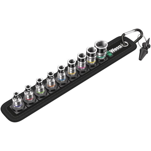 Wera Belt A 1 Zyklop socket set with holding function, 1/4 in drive, 10 pieces 5003880001 - main