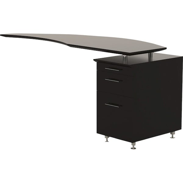 Mayline Right Curved Desk Return Medina Desk Return/Pedestal, Right, Mocha, 24" D X 29-1/2" H, 63" W X MNRTPRLDC - main