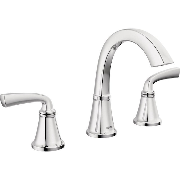 Delta Geist Series Widespread Bathroom Faucet, 1.2 gpm, 2-Handle, 3-Faucet Hole, Metal, Chrome 35864LF - main