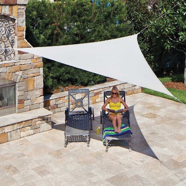 Coolaroo 11 ' 10 In Pebble High Density Polyethylene Ready To Hang Shade Sail Canopy 449292 - main