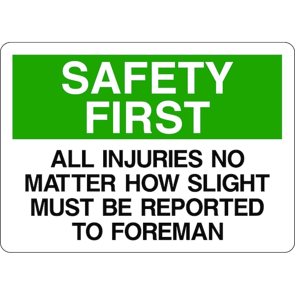 5S Supplies Safety First Sign - 10in x 14in Adhesive Vinyl Sign SAFE0017-1014-AV - main