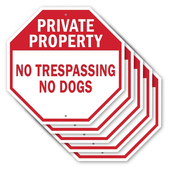 Signmission Private Property No Trespassing No, 10 inch X 10 inch, Aluminum Metal Signs, 5PK OC-A-5Pack-10-158 - main