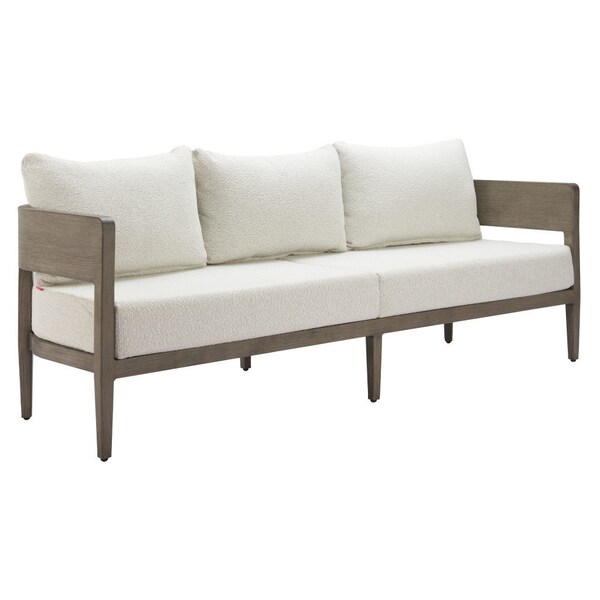 Homeroots 78" Beige Polypropylene Aluminum Sofa 667651 - main