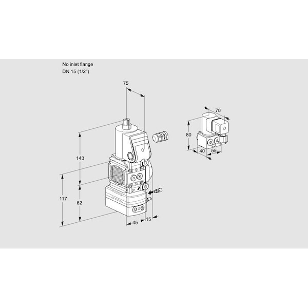 Honeywell Kromschroder Gas Pressure Regulator Valve - 1/2" DN15, 24V DC, IP65, FM/SA Approved KS88018183 - main