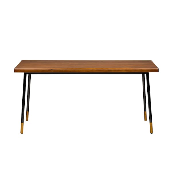 Homeroots 71" Brown And Black Steel Dining Table 544711 - main