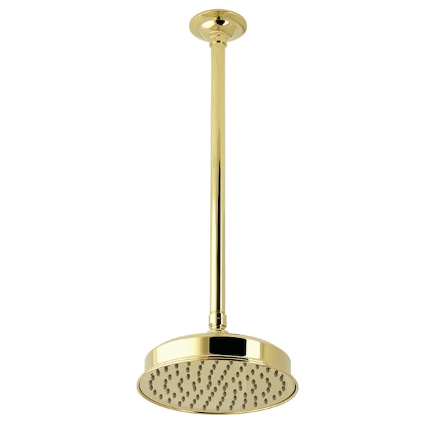 Kingston Brass 8" Round Brass Shower Head with 17" Ceiling Mounted Shower Arm, Polished Brass K324K22 - main