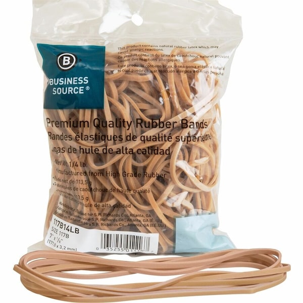 Business Source Rubber Band, Beige, Rubber, PK2 BSN117B14LB - main