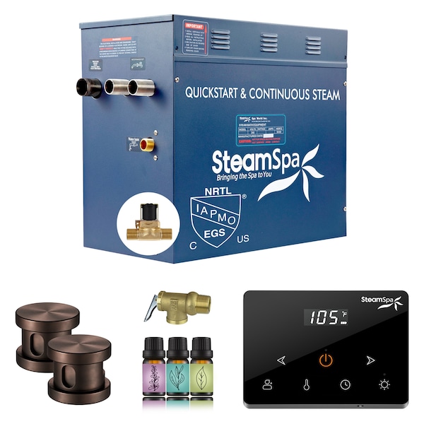 Steamspa Oasis 12KW Steam Generator with Continuous Steam Wireless Control and AutoDrain in Oil Rubbed Bronze OAW1200OB-A - main