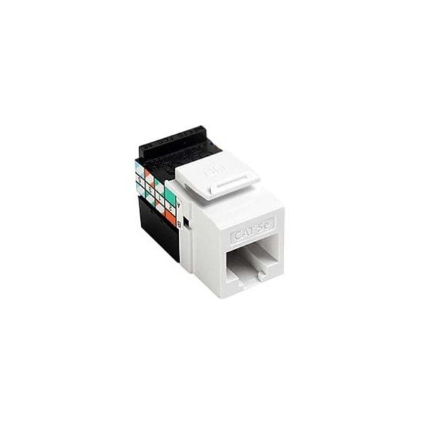 Leviton 1-Port Mod Jack 110 8W8P Utp, T568A/B Cat5E Quickport, Gigamax White 5G108-RW5 - main