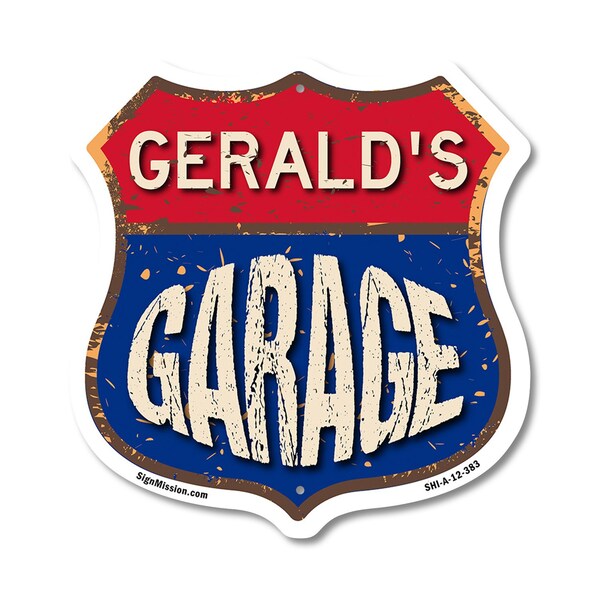 Signmission Gerald's Garage, 12 Inch X 12 Inch, Aluminum Metal Sign SHI-A-12-383-GERALD - main