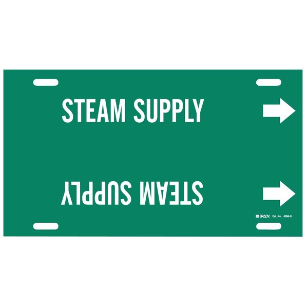 Brady Snap-On Pipe Marker: STEAM SUPPLY, 24in W, Fits Pipes 8in Dia. Thru 9.875in Dia. 4366-G - main