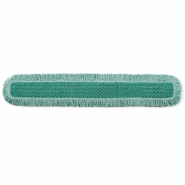 Rubbermaid Commercial 48 in L Dust Mop, Hook-and-Loop Connection, Fringe End, Green, Microfiber FGQ44900GR00 - main