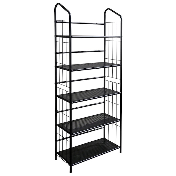 Homeroots 64" Black Metal Five Tier Bookcase 469090 - main