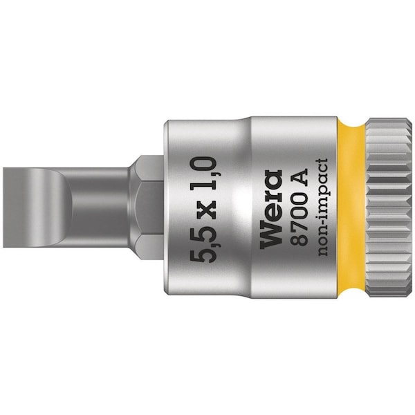 Wera 8700 A FL Slotted screws Zyklop bit socket, 1/4 in drive, 1 x 5.5 x 28 mm 5003321001 - main