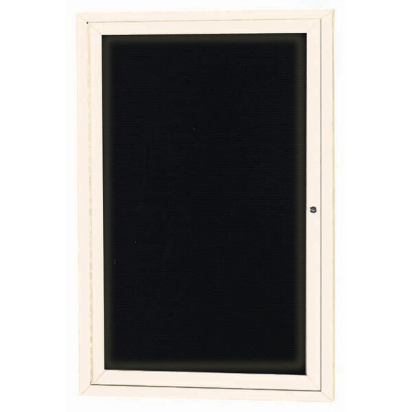 Aarco Illuminated Enclosed Letter Board Directory w/ Powder Coated Ivory Al Frame, 36''Hx24''W 1 Door ADC3624IIV - main