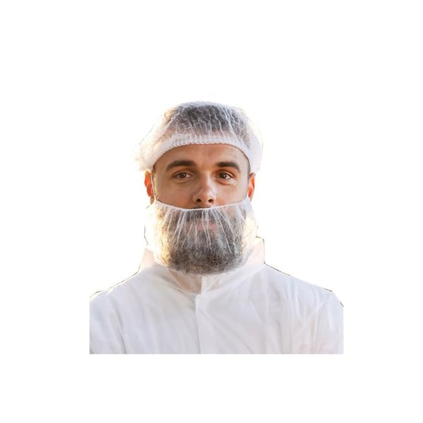 Prime Safety Beard Net Cover, 18" White Polypropylene, 100 Pieces/Case, 100PK WBC18 - main