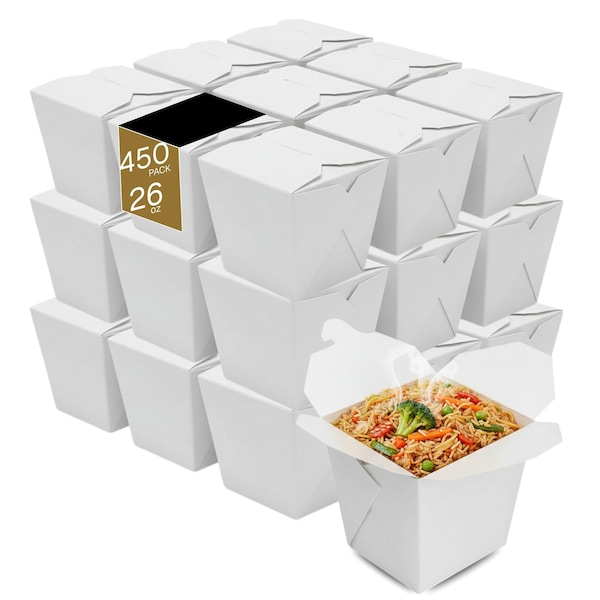 Eco Harmony Products Paper Take-Out Boxes, White, 26oz, 450PK 804580 - main