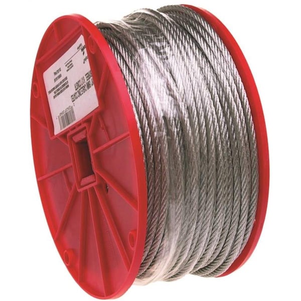 Campbell Chain & Fittings 184 lbs Campbell Flexible Uncoated Aircraft Cable 0.09 in. x 500 ft. 3517257 - main