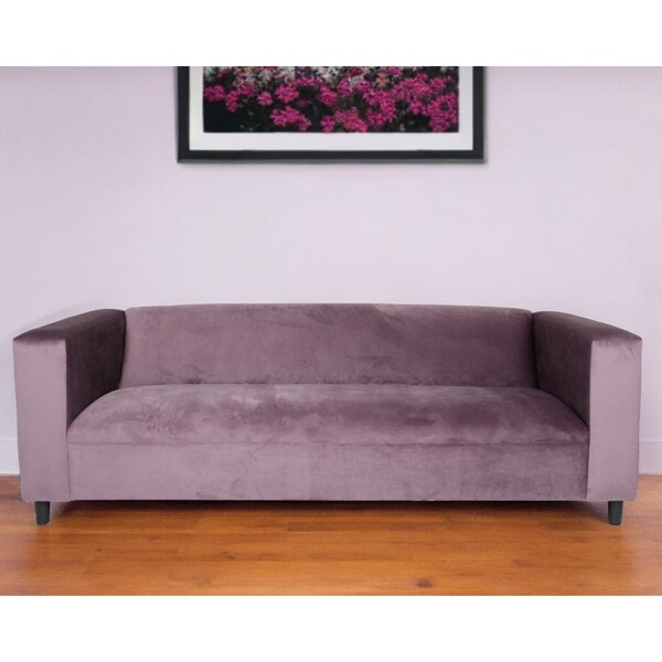 Homeroots 72" Lavender Velvet Sofa With Black Legs 530475 - main