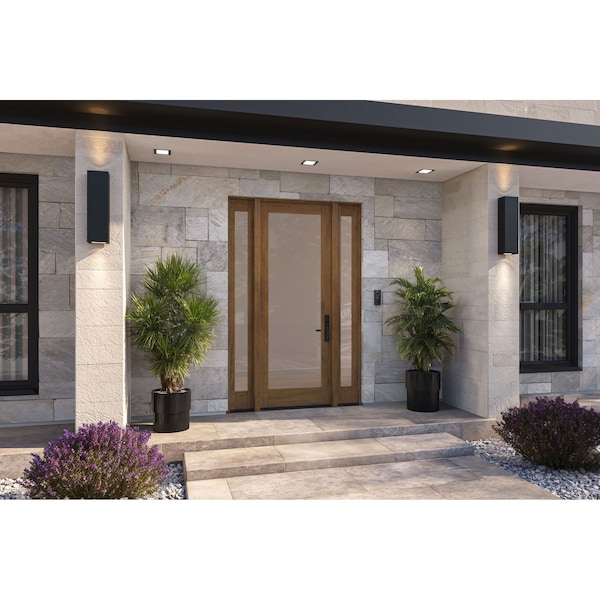 Doornmore G101, 65.25" x 98" ( 36" Door + 2x12" Side) Left Hand, Mahogany Full Lite Exterior Door G101-SW-3696-G101-SL_1-2_LI - main